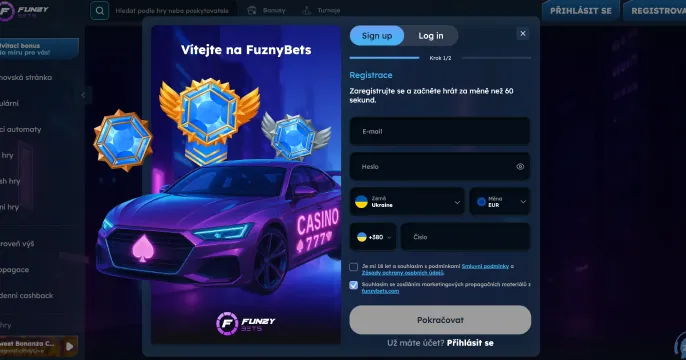 Registrace ve FunzyBets Casino